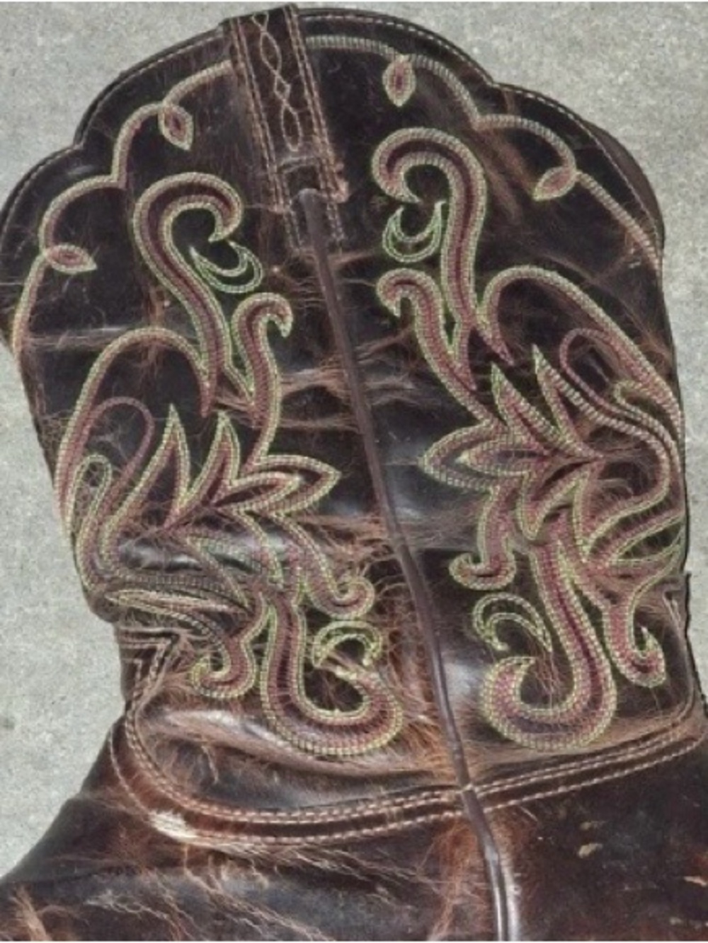 Ariat cowgirl boots size 7B women’s brown leather square toe with red stitching - Picture 12 of 12